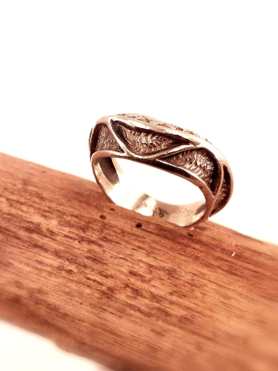 Thick Tribal Unisex Ring 925 Silver, First Nations Ring