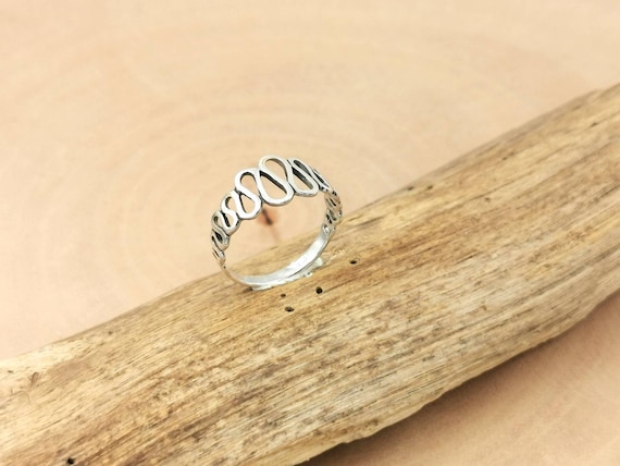 Wavy Pattern 925 Silver Ring