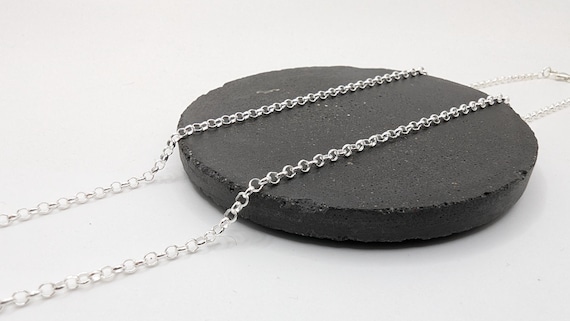 925 Silver Rolo Chain Necklace, Sterling Silver Rolo Chain 4 mm
