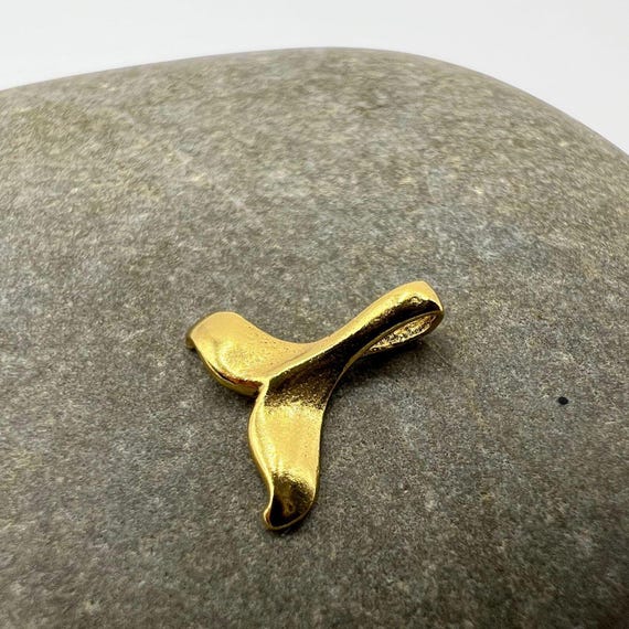 Gold Whale Tail Pendant • 18k Plated 925 Silver • Ocean Minimalist Charm