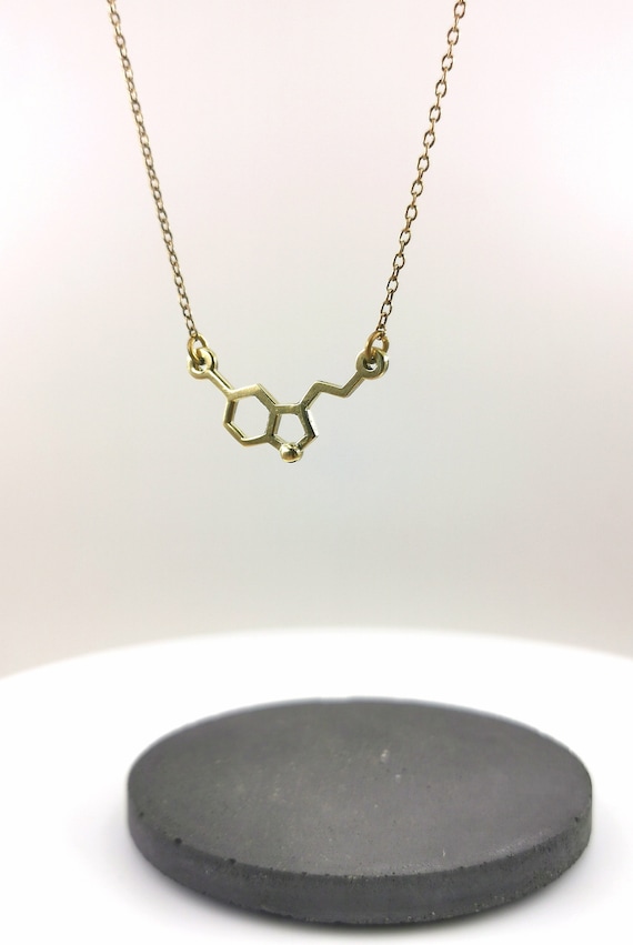 Small Serotonin Necklace 925 Silver/ Brass/ 18k Gold Plated, Serotonin Pendant