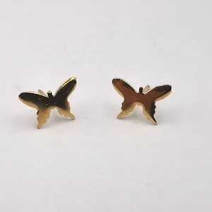 Dainty Butterfly Gold Studs, 18k Gold Plated 925 Silver Insect Stud Earrings