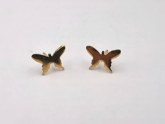 Dainty Butterfly Gold Studs, 18k Gold Plated 925 Silver Insect Stud Earrings