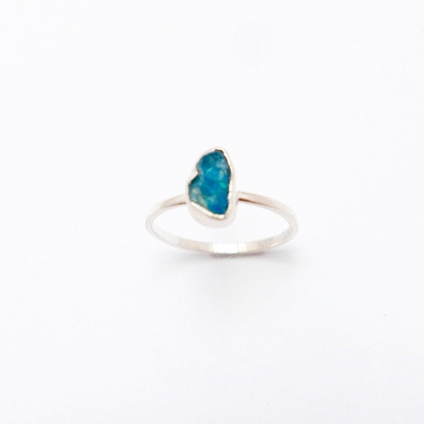 Simple Raw Stone Ring 925 Silver with Aquamarine/ Citrin/ Rose Quartz/ Peridot/ Garnet/ Tanzanite