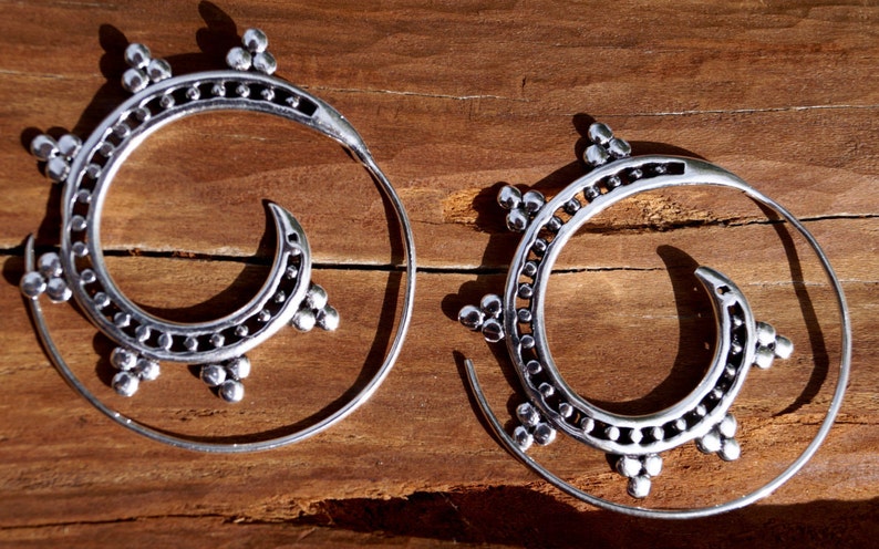 Boho Spiral Earrings Grape Spiral Silver SPECIAL OFFER 15 /% DISCOUNT