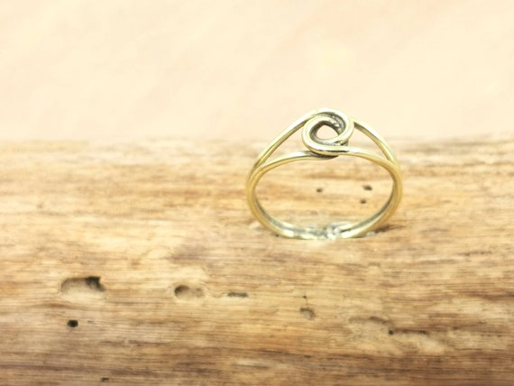 Golden Knot Brass Ring, Simple Boho Knot Ring