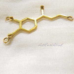 Adrenaline Molecule Brass/Silver Plated, Adrenaline Pendant