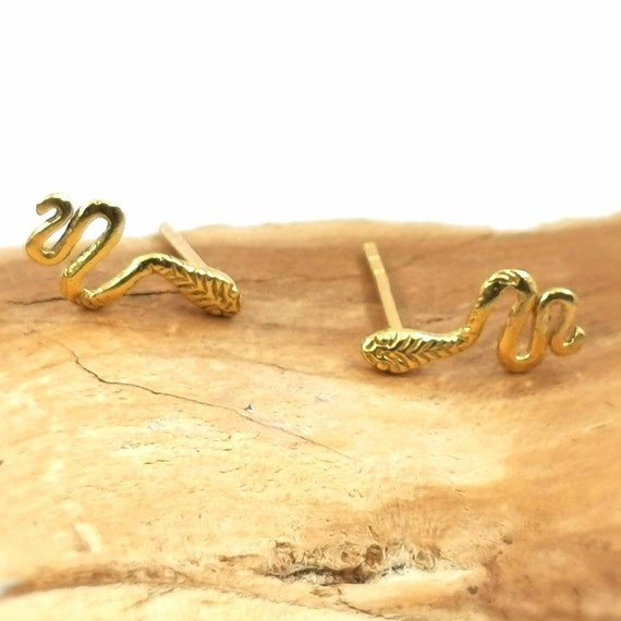 Tiny Snake Studs 18k Gold Plated 925 Silver/925 Silver