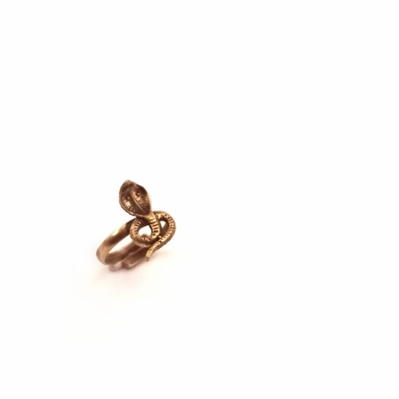 Unisex Gold King Cobra Ring Adjustable