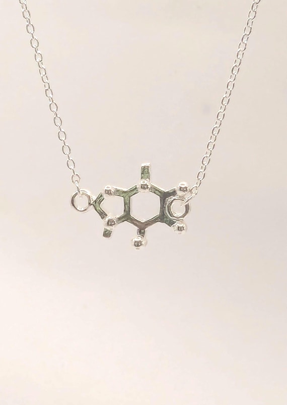Caffeine Necklace 925 Silver – Coffee Molecule Pendant, Science Jewelry, Molecular Structure Necklace