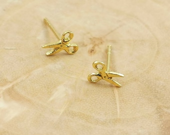 Små saxörhängen i 18k guldpläterat 925 silver