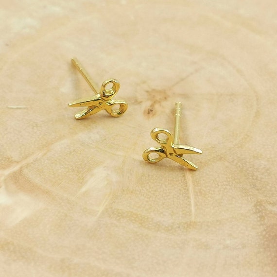 Tiny Scissor Studs 18k Gold Plated 925 Silver