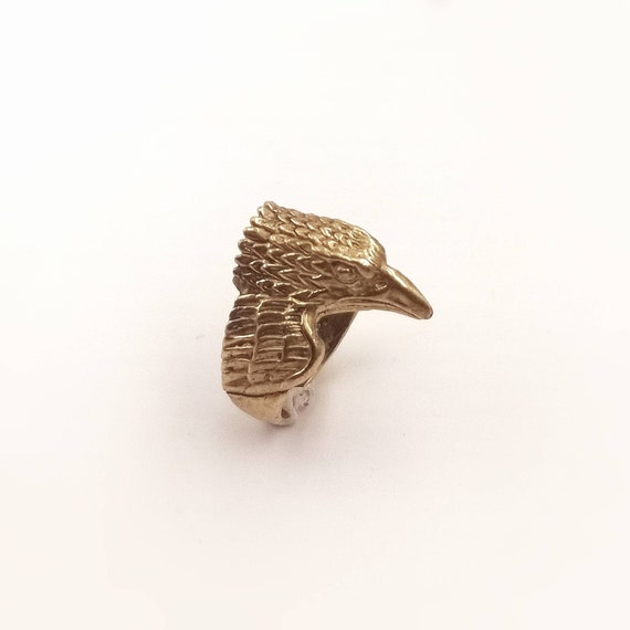 Gold Eagle Head Adjustable Unisex Ring