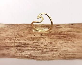 Gold Wave Ring 18k Gold Plated 925 Silver, Classic Wave Ring