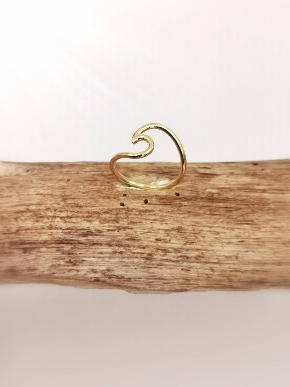 Gold Wave Ring 18k Gold Plated 925 Silver, Classic Wave Ring