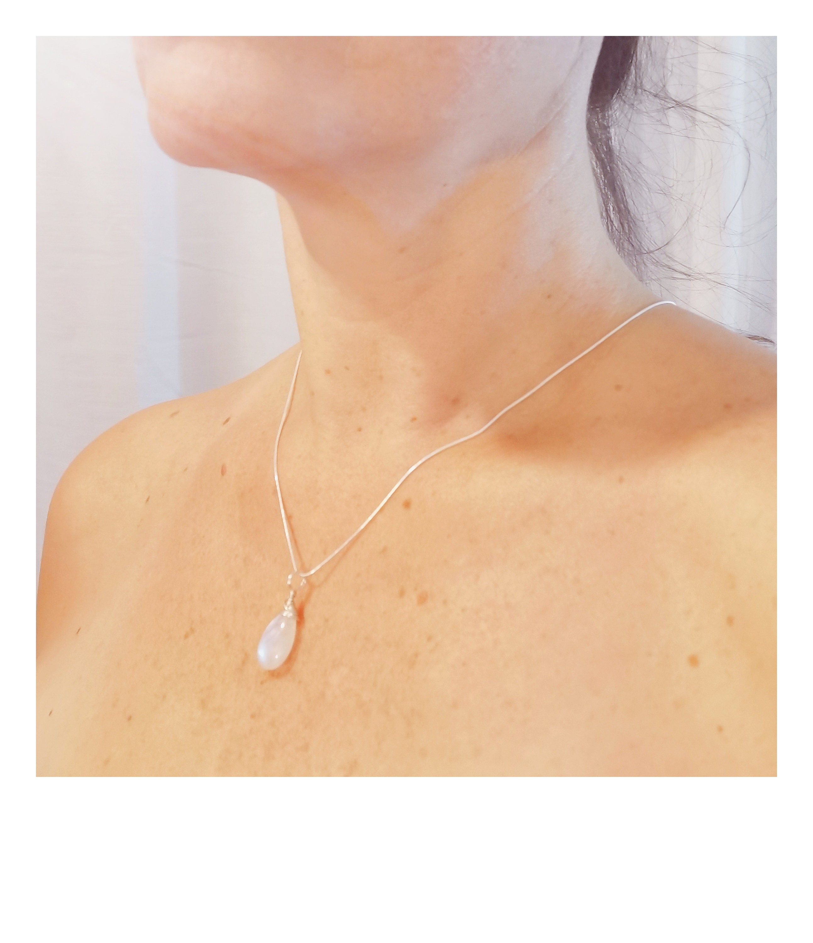 Rainbow Moonstone Charm with .925 Sterling Silver Necklace — Abbey Road  Collection