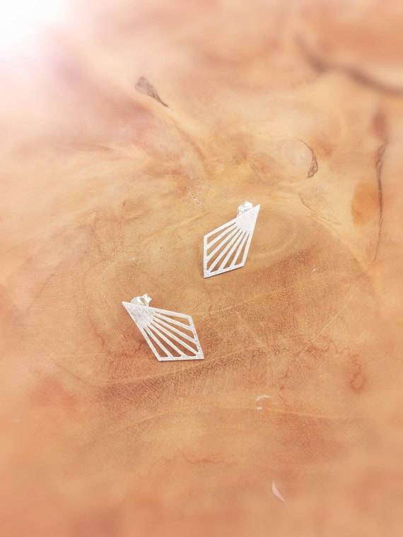 Diamond Shaped Matte Minimalist Studs 925 Silver