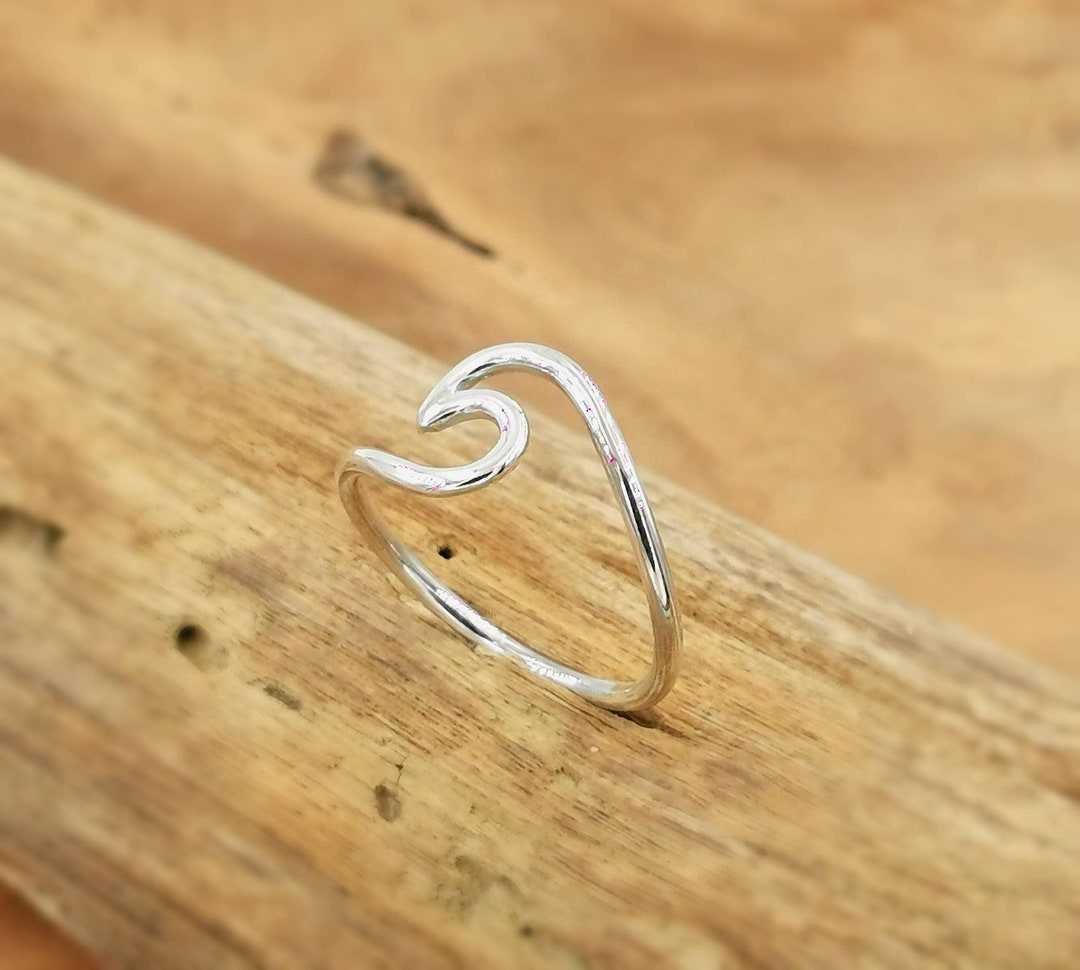 925 Silver Wave Ring, Classic Wave Ring - Etsy