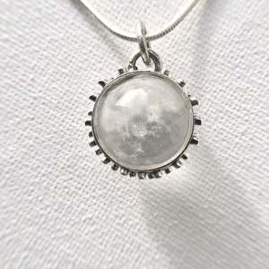 Himalayan Crystal Ball Pendant 925 Silver, Brutalist Quartz Pendant