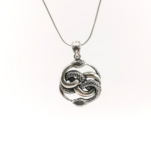 Auryn 925 Silber Anhänger klein/groß, Ouroboros Anhänger, unendliche Geschichte Schlange Schlange, zwei Größen
