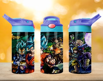 Anime Manga 12oz Kids Tumbler Wrap PNG Sublimation, 12oz Sippy Cup PNG, 12oz Water Bottle Full Wrap Template, 12oz Flip-Top Tumbler PNG