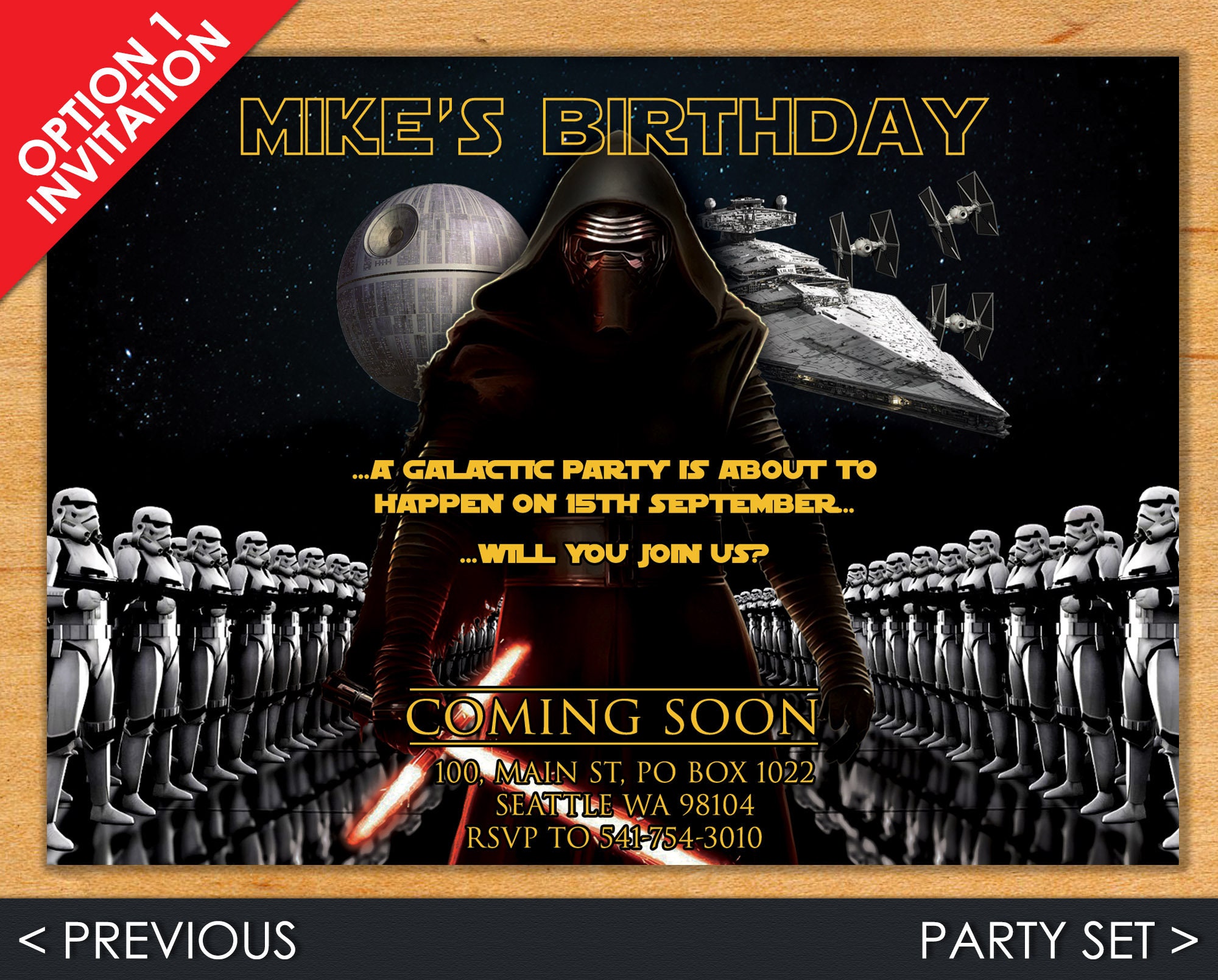 Star Wars Invitation Kylo Ren Invite Star Wars Invite Star Wars