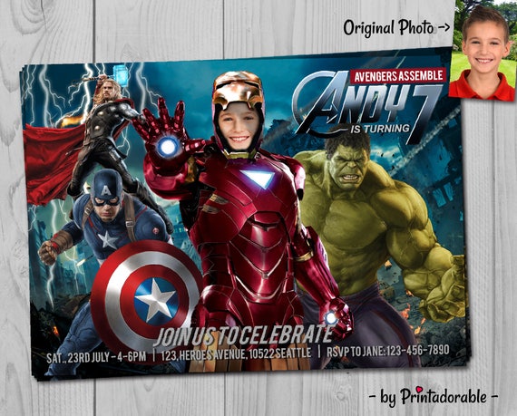 Iron Man Photo Birthday Invitations 7