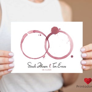 Beautiful Wine Stains Wedding Invitation Front and Back