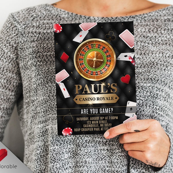 Casino Royale Birthday Invitation Etsy