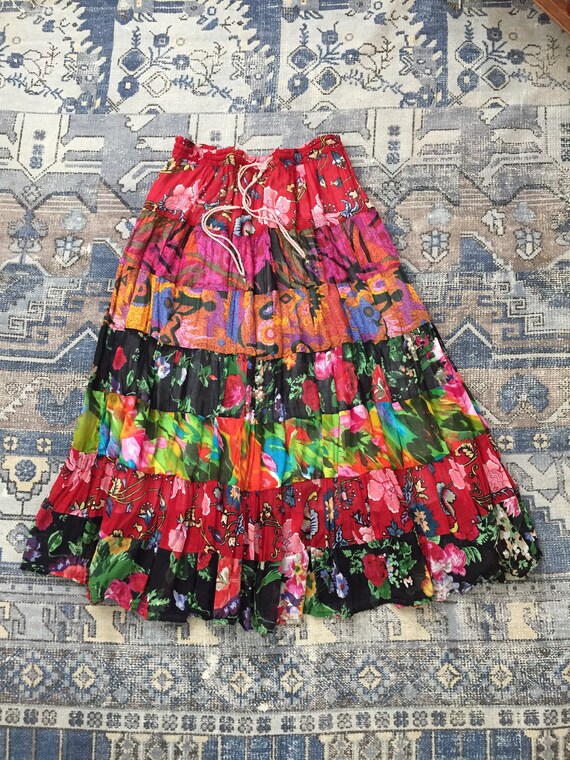 Vintage India Cotton Gauze Floral Patchwork Printe