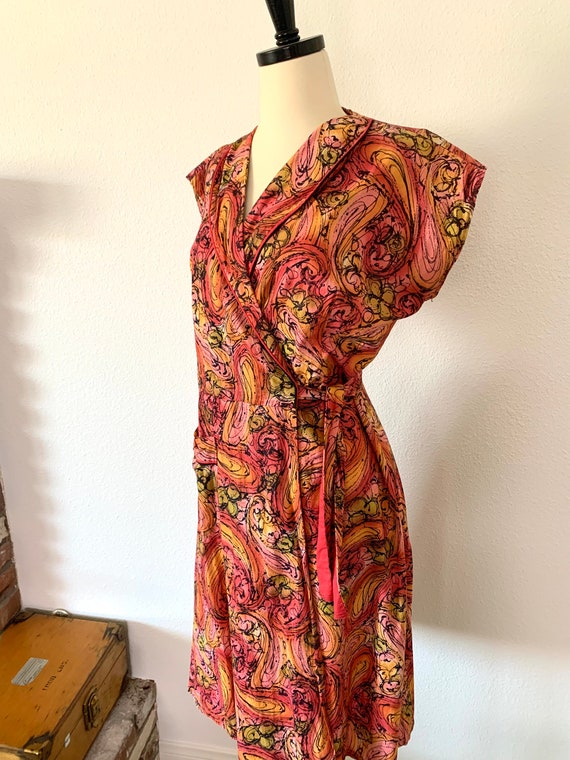 1950s Vintage Wrap Dress Sandra Lee Frocks 50s Ho… - image 3
