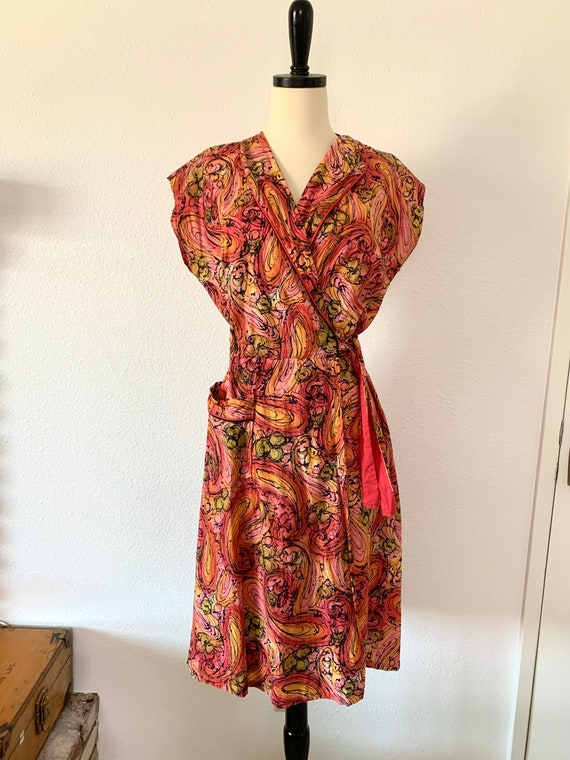1950s Vintage Wrap Dress Sandra Lee Frocks 50s Ho… - image 1