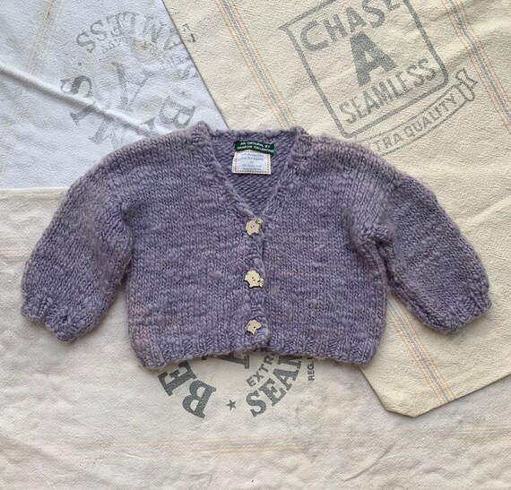 Vintage Toddler Girls' Wool Hand Knit Chunky Cardigan Kids Etsy