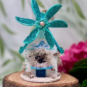 Seaside Pixie Cottage: Handmade Beach Fairy House with Crab