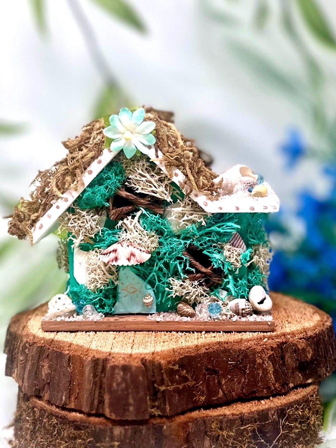Seashell Pixie Cottage: Handmade Ocean Fairy House Decor - Etsy