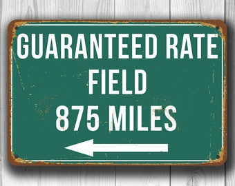 GUARANTEED RATE FIELD Distance Sign, Chicago White Sox Stadium, White Sox Miles, White Sox Gift, Chicago White Sox Decor, Chicago White Sox