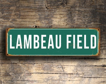 LAMBEAU FIELD Sign, Vintage style Lambeau Field Stadium Sign, Lambeau Field, Green Bay Packers sign, Football Gifts, Packers Sign