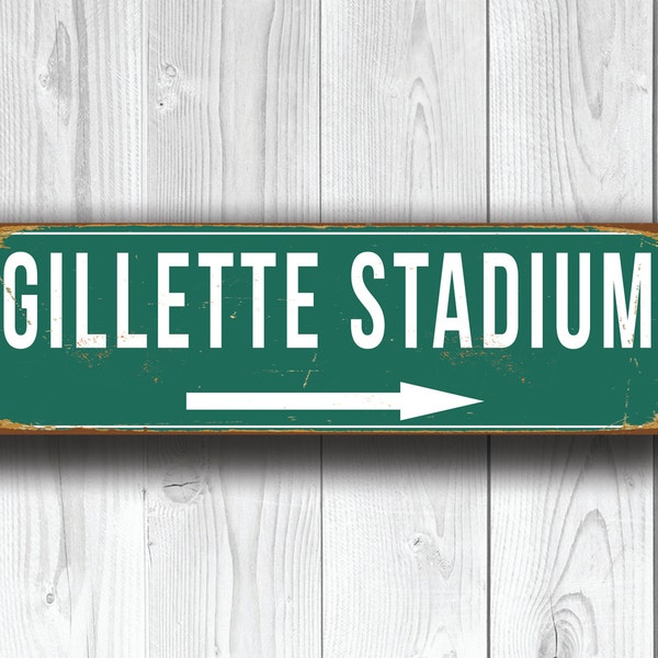 GILLETTE STADIUM Signs, Vintage style Gillette Stadium Sign, Home of New England Patriots, Patriots Sign, Football Gifts, Signs