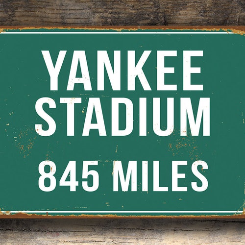 Stadium Sign Personalized Directional Arrow Mileage Metal Wall Decor Aluminum