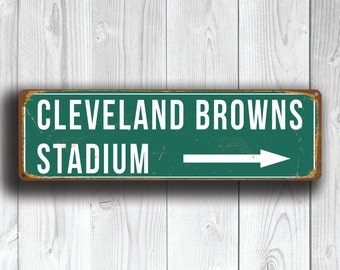 CLEVELAND BROWNS Stadium Sign, Vintage style Cleveland Browns Sign, Cleveland Browns, Football Gifts, Cleveland Browns Signs