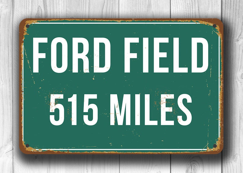 PERSONALIZED FORD FIELD Distance Sign, Ford Field Stadium, Ford Field Miles, Custom Detroit Lions Gifts, Ford Field Art, Detroit Lions Decor image 5