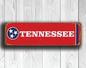 TENNESSEE STATE FLAG Sign, Tennessee State Flag Signs,  Vintage style Tennessee Flag Sign, Tennessee Sign, Tennessee State Sign , Tennessee