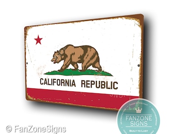 Vintage Style California Republic Flag Sign - Composite