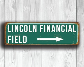 LINCOLN FINANCIAL Field Signs, Lincoln Financial Field Sign, Philadelphia Eagles, Football Gifts, Philadelphia Eagles decal, Sign