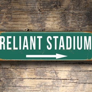 RELIANT Stadium Sign, Vintage style Reliant Stadium Sign, Houston Texans, Football Gifts, Houston Texans decal, Texans Signs, Go Texans