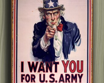 Uncle Sam 'I Want You' Sign: Vintage US Army Metal Sign - Etsy 日本