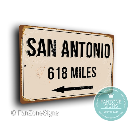 PERSONALIZED SAN ANTONIO City Sign San Antonio City Distance Etsy