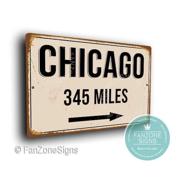 PERSONALIZED CHICAGO CITY Sign Chicago City Distance Sign Etsy