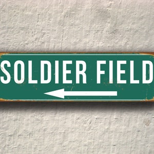 Soldier Field Sign: Chicago Bears Stadium, Vintage Style