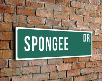 Spongee Street Sign, Vintage Style Sports Signs, Sports Fan Gift, Sports Sign, FZSSS190124143